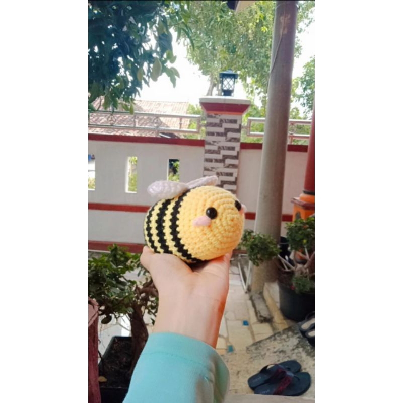 BONEKA RAJUT LEBAH/BEE//AMIGURUMI LEBAH/BONEKA HOMEMADE/BONEKA LUCU