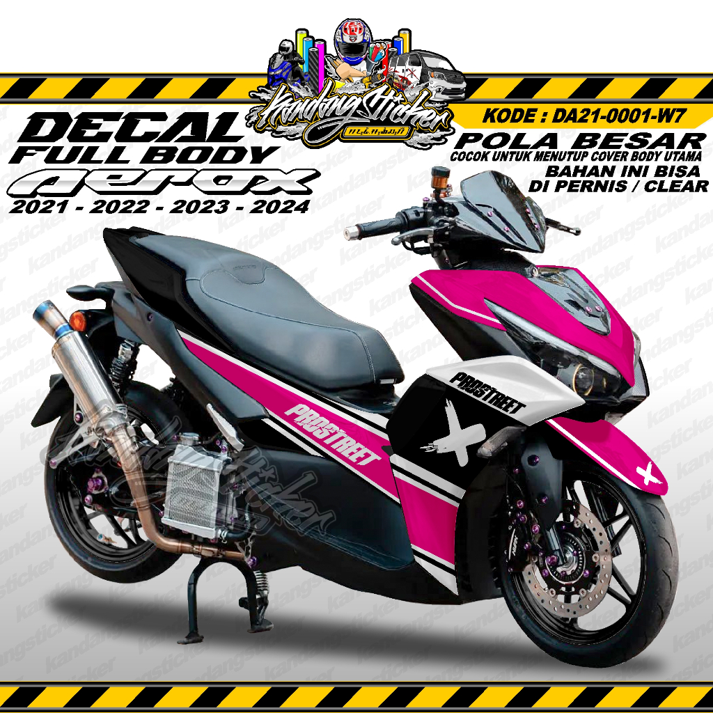 DECAL AEROX FULL BODY PROSTREET YAMAHA AEROX 2020 2021 2022 2023 2024 DA-0001-W7 SUNMORI NIGHTRIDE S