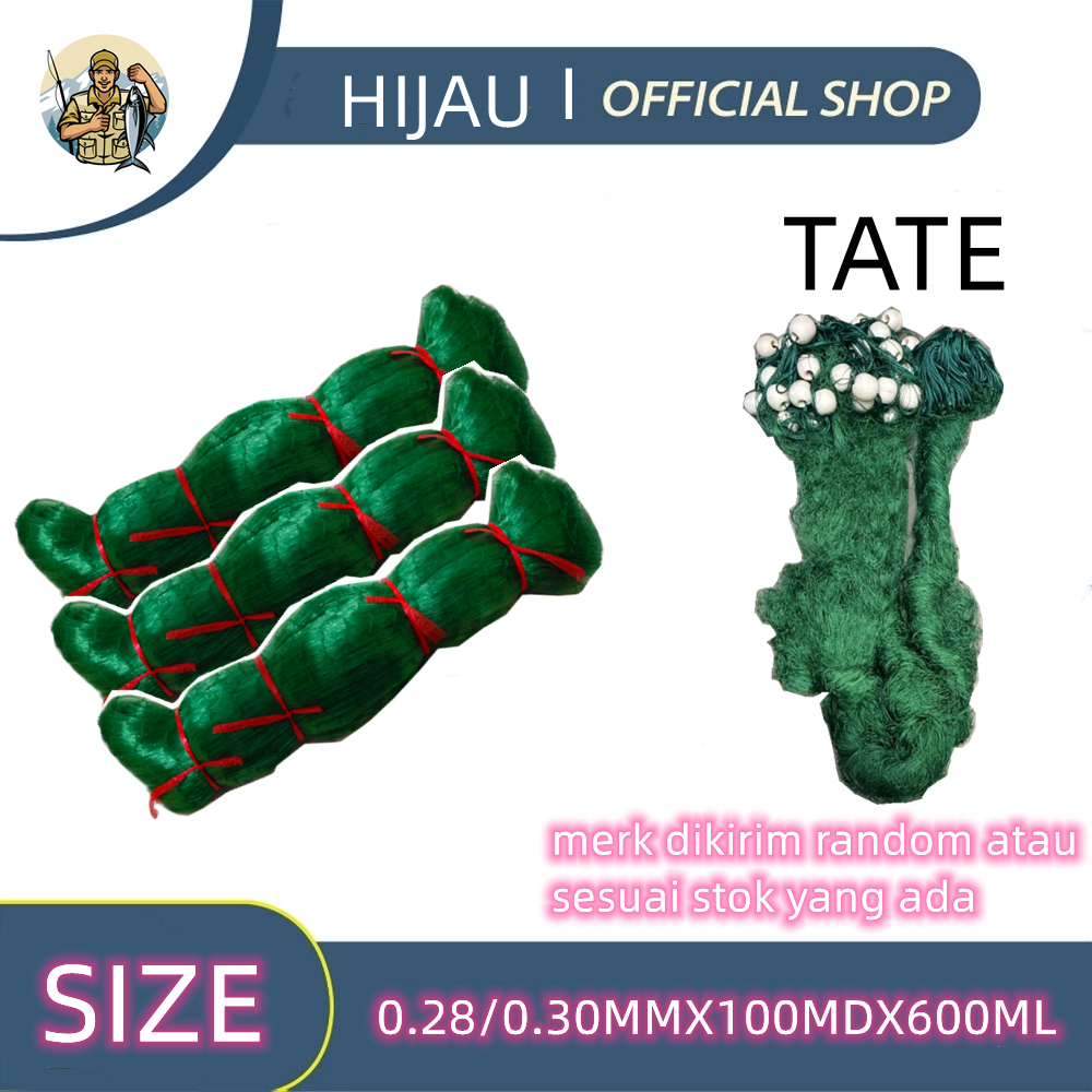 Jaring senar atau jaring burung jaring ikan 028/0.30MM 100x600ML  tate ukuran lubang tinggal pilih
