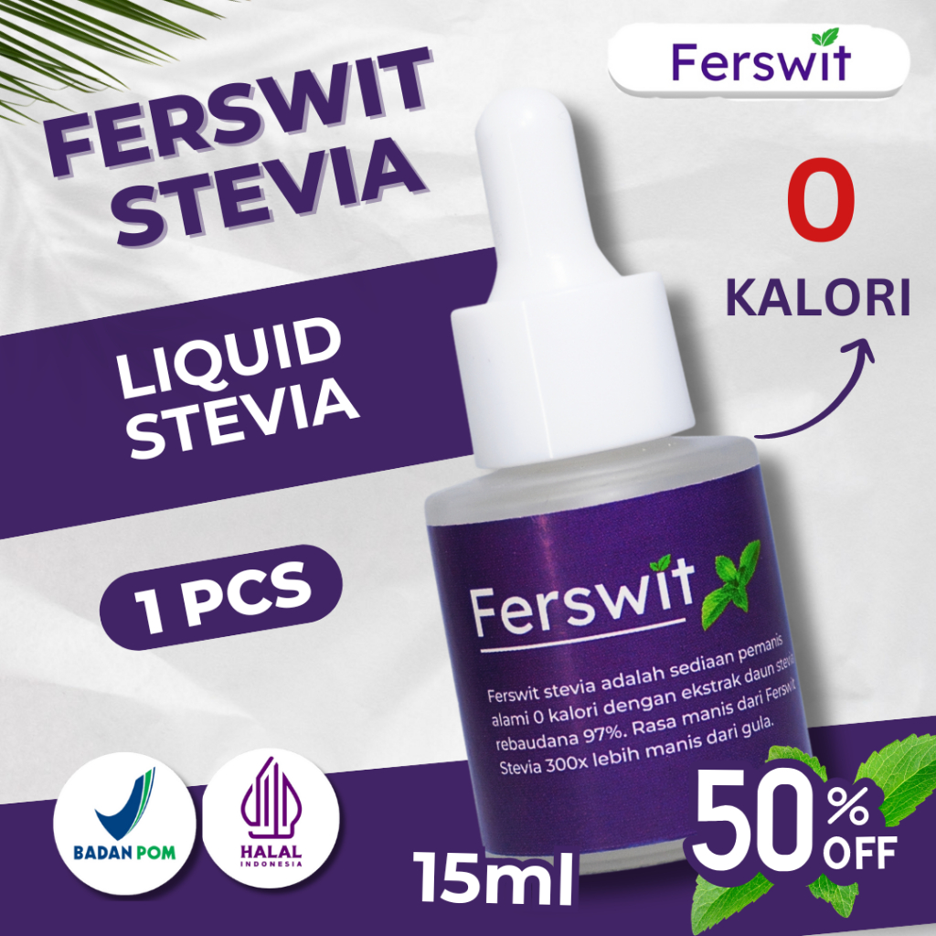 

Ferswit Pemanis Alami Pengganti Gula/Ekstrak Daun Stevia/Gula Stevia BPOM & Halal MUI