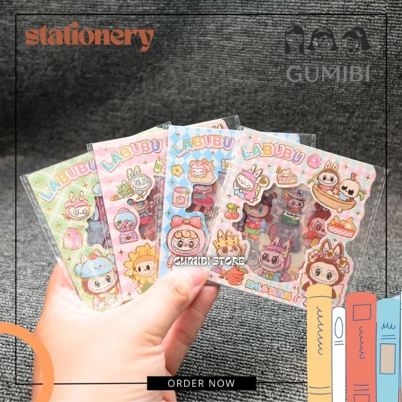 

STIKER 4 LEMBAR LABUBU STIKER PVC MOTIF LABUBU STIKER LUCU TERMURAH BISA COD GUMIBI STORE