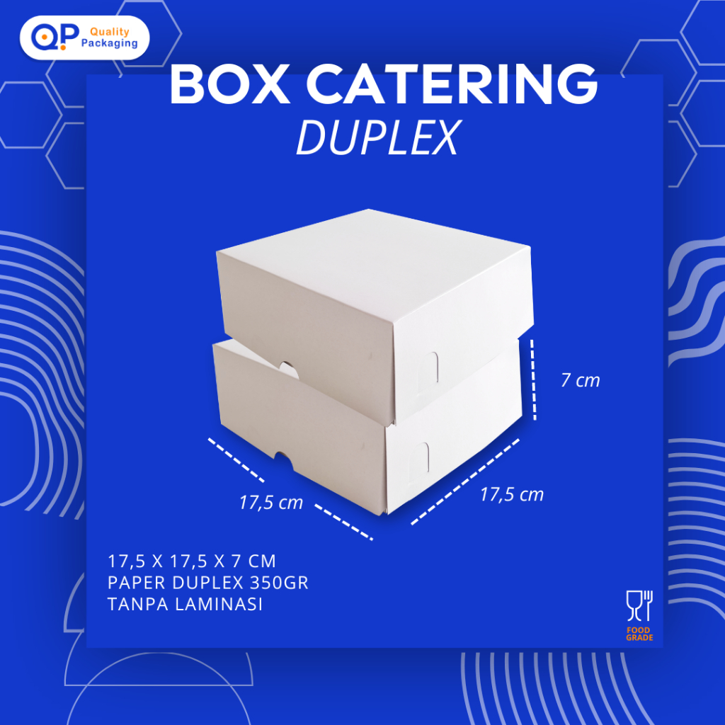 

Box Nasi Catering / Dus Catering / Dus Nasi Besar Nasi Ayam Bahan Duplex Tebal Polosan Ukuran 17,5 x 17,5 x 7 cm