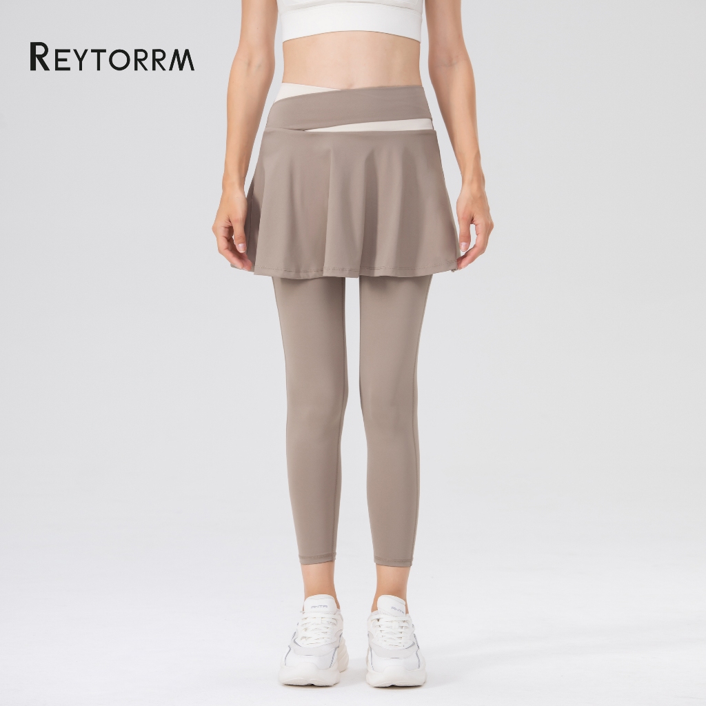 Reytorrm Legging Rok Olahraga Wanita Celana Olahraga Wanita High Waist Polos Yoga Running Sport JYMK