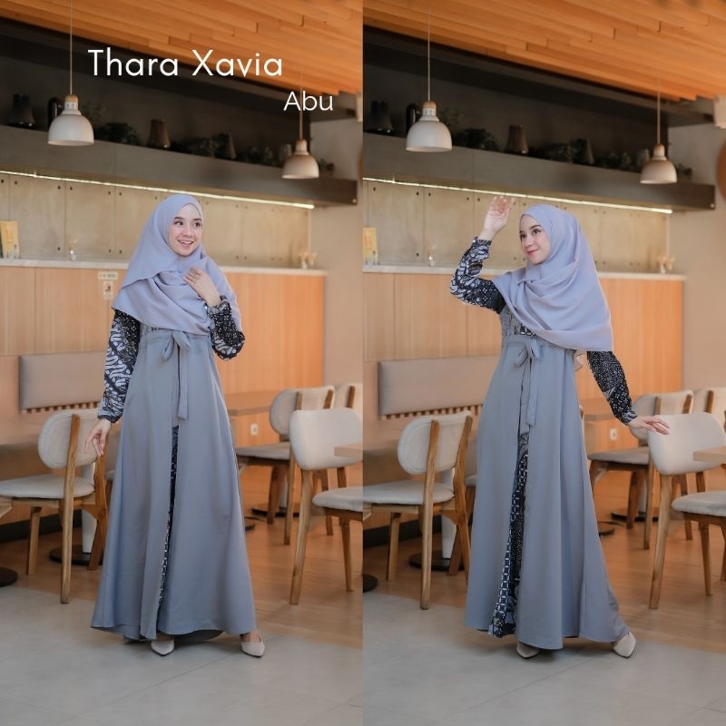 Baju Muslim Gamis Dress Thara Batik Jumbo Tanpa Hijab