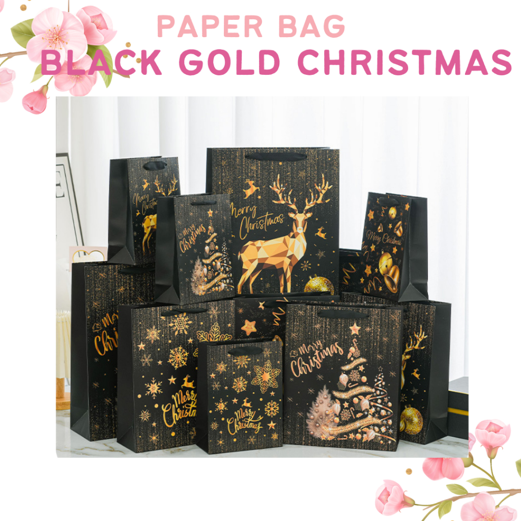 

Paper Bag Luxury Black Gold Christmas