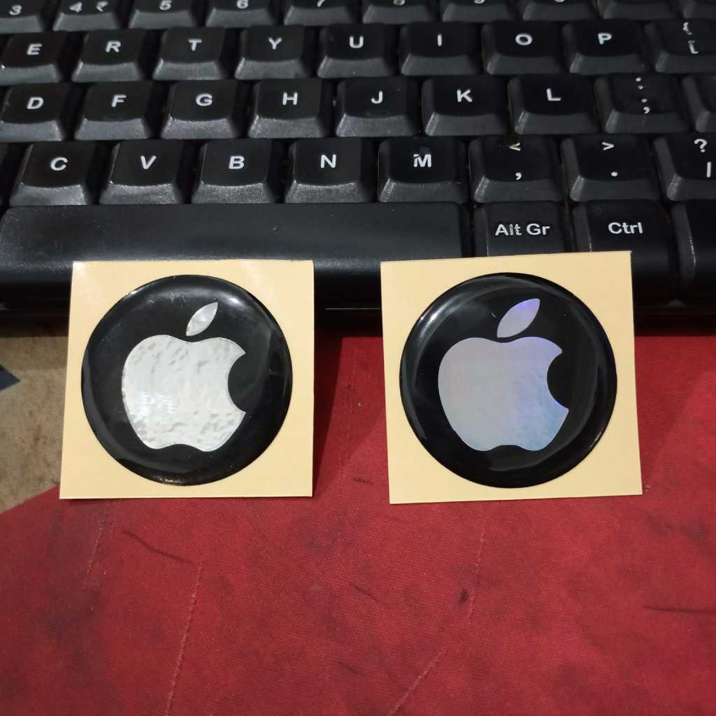 

Sticker Cutting Timbul Resin APPLE Bulat Stiker Logo Apel Satuan