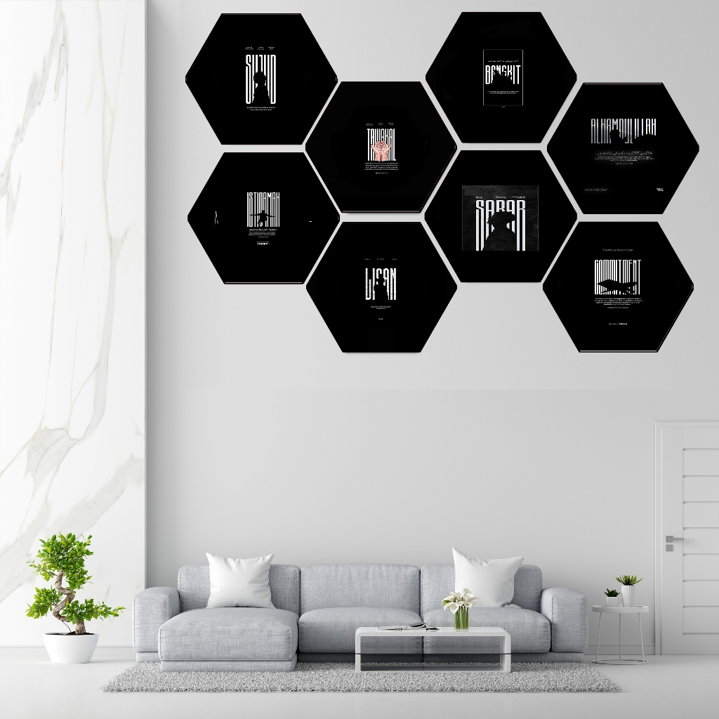 HIASAN DINDING KAMAR ISLAM QUOTES DESIGN AESTHETIC / POSTER KAYU / WALL DECOR / DEKORASI RUMAH / HIA