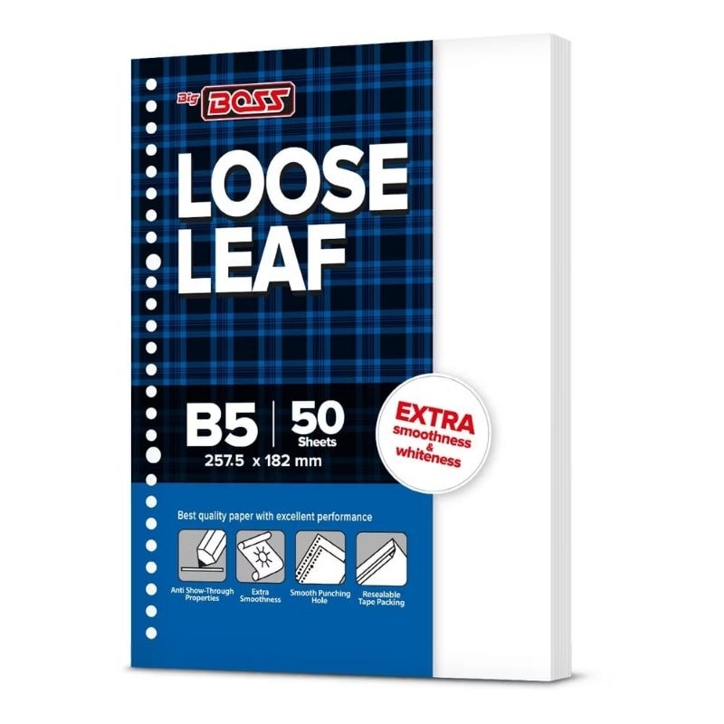 

Loose Leaf / Kertas Binder Plain (Polos) A5 & B5 BigBoss