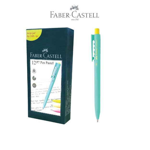 

Faber-Castell Ballpoint P7 Pen Pastel Black Ink 12 pcs Pulpen Hitam 1 kotak Isi 12