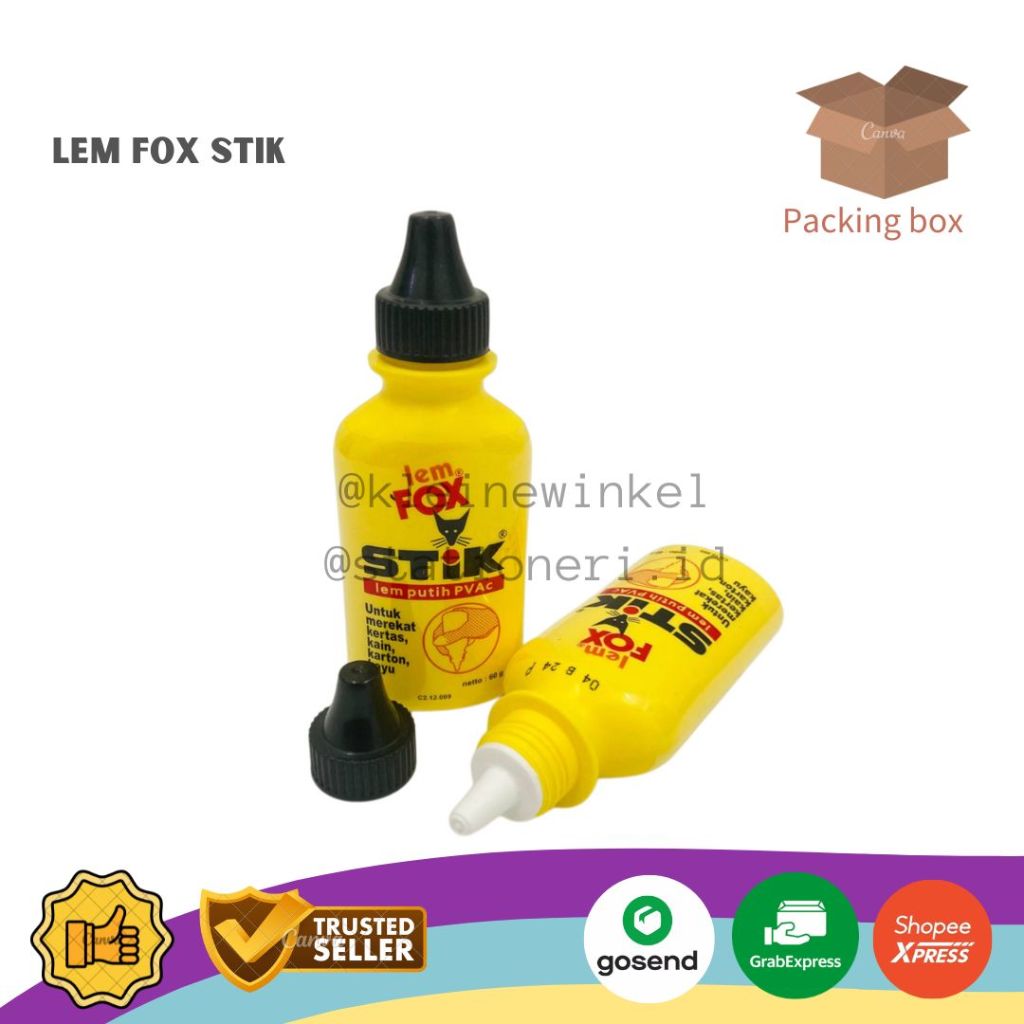 

Lem FOX STIK PVAc Botol Kuning 60gr