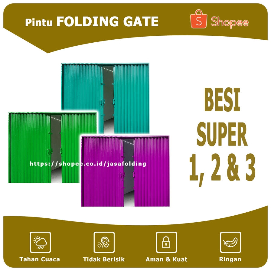 Besi Super - Pintu Folding Gate Rolling Door Harmonika Garasi Lipat Sliding