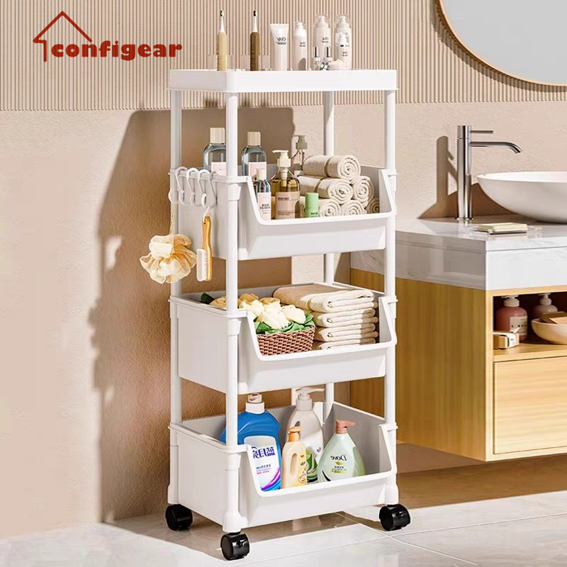 CODConfigear Rak Serbaguna Rak Susun Kamar Mandi Plastik Tempat Sabun Kamar Mandi Rak Kamar Mandi