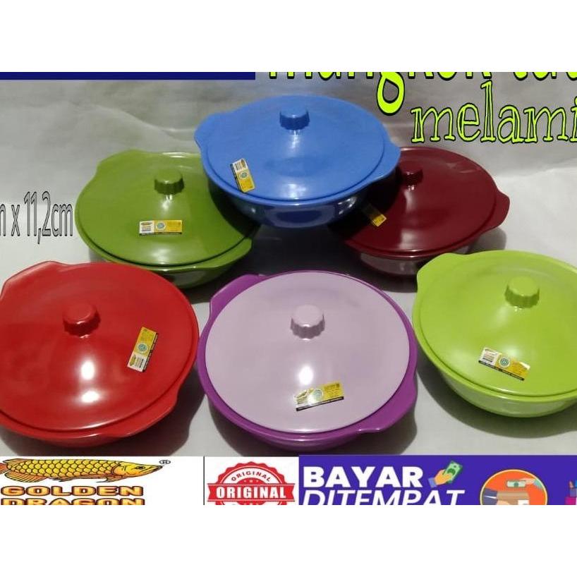 Mangkok tutup melamin 7,5 Inch Golden Dragon / Mangkok sop melamin T-0307 GOLDEN DRAGON