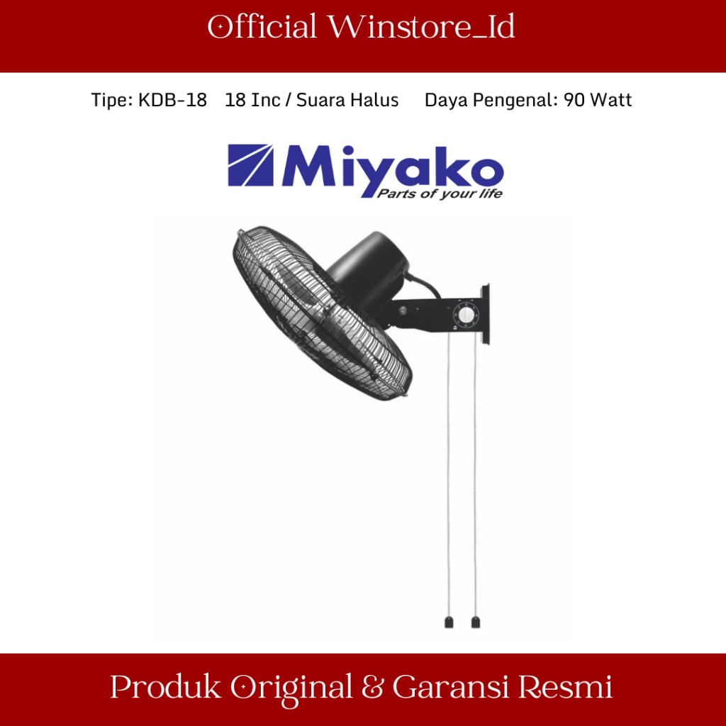 Miyako KDB 18 Kipas Angin Dinding 18" / Kipas Angin Miyako KDB18 / Kipas angin besi 18 inci