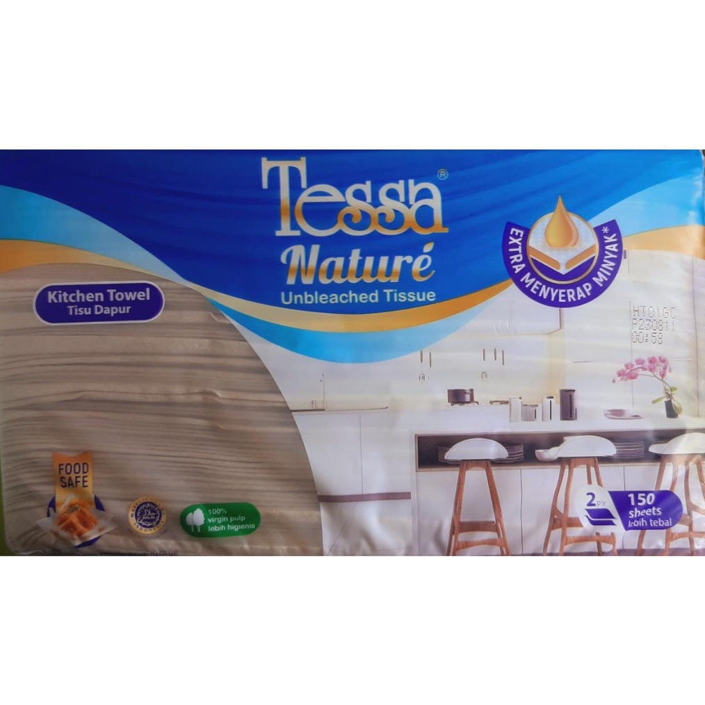 Tissue Dapur Tessa Nature 15 Sheets x 2 Ply THSN2 Warna Coklat
