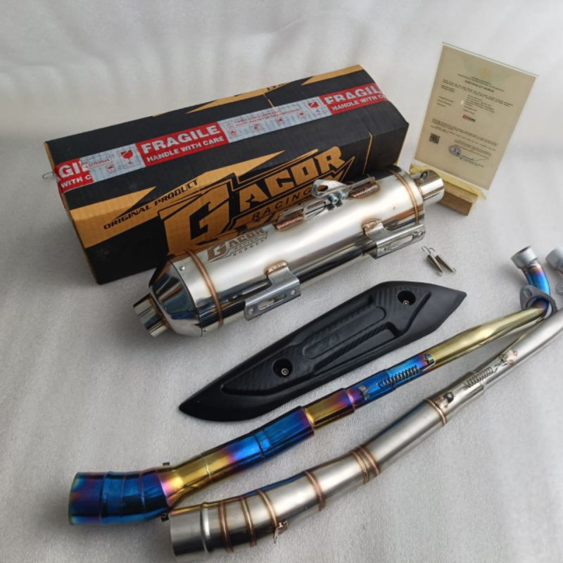 1Set Knalpot Standar Racing Gacor Wor-Wor Original Ngebas Adem Supra x 110/125 Revo Fit/Absolute Veg