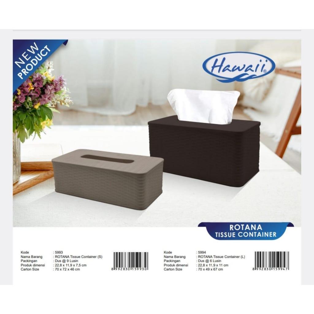 TEMPAT TISSUE ROTAN/ TEMPAT TISSUE ANYAM ROTANA SMALL / LARGE HAWAII