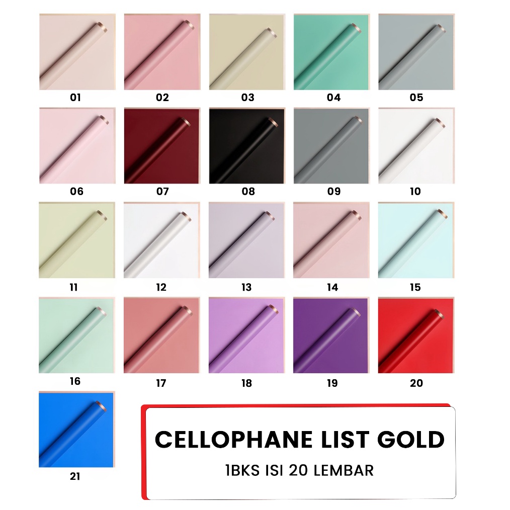 

2 Lembar Kes Buket Bunga Warna List Emas Flower Wrapg Paper List Gold Cellophane List Gold