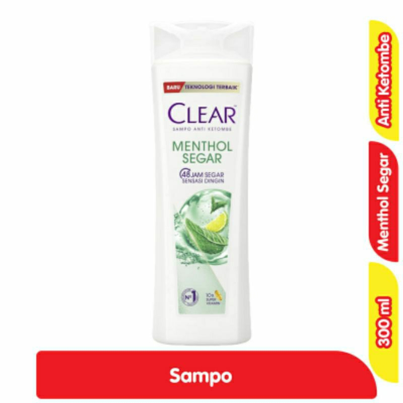 Clear Sampo Anti Ketombe Menthol Segar Botol 300 ml