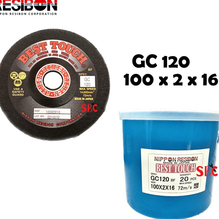 NIPPON RESIBON Best Touch Batu Gerinda Gosok Amplas Kaca GC12 4 Inch