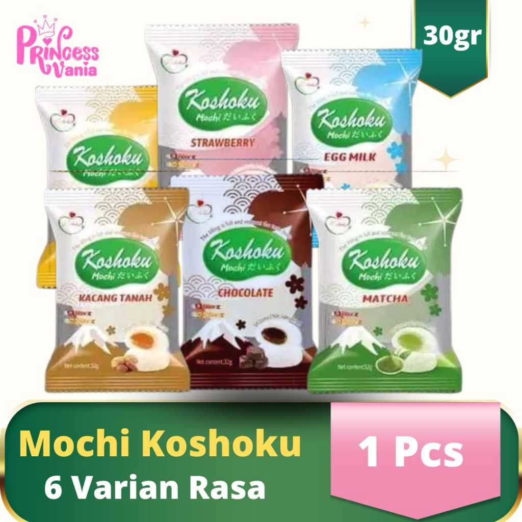 

1 PC ECER KOSHOKU MOCHI ANEKA RASA KEMASAN 30GR KUE ISI SELAI KENYAL ENAK LEMBUT