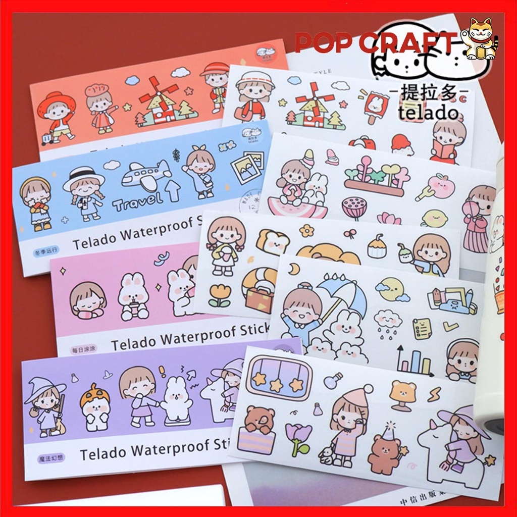 

PC Telado Waterproof Stiker / Sticker Aesthetic Dekorasi Buku Diary Lucu STIKER TUMBLR 1 Set TLD06