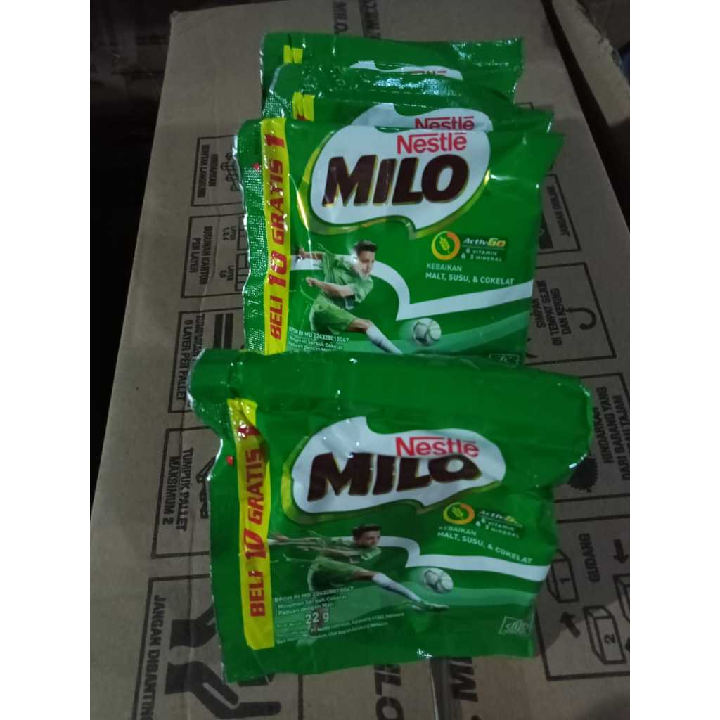 

Susu Bubuk MILO 1 renteng isi 10 gratis 1 sachet