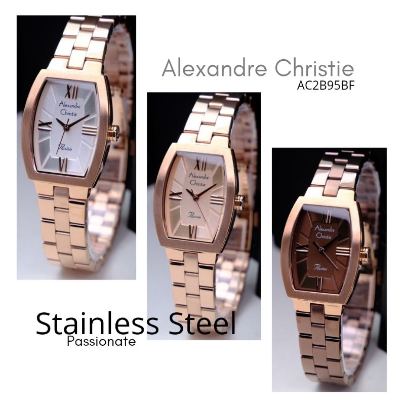 Alexandre Christie ORIGINAL jam tangan wanita rantai kotak  AC2B59 Alexander Cristie cewek 100% ori
