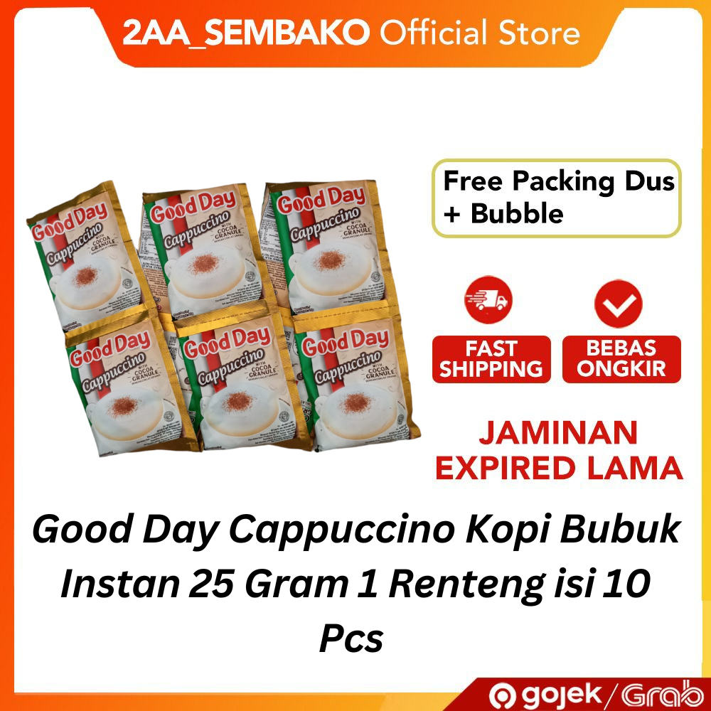 

Good Day Cappuccino Kopi Bubuk Instan 25 Gram 1 Renteng isi 10 Pcs