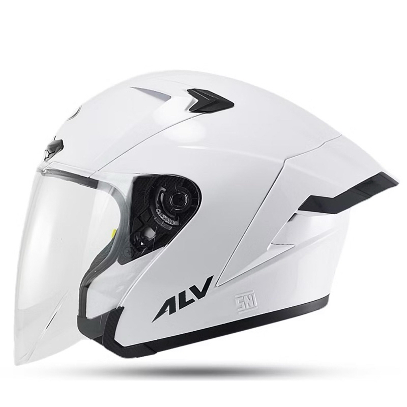ALV ULTRON PRO - HELM HALF FACE PUTIH SOLID STANDART SNI / HELM PRIA DAN WANITA DEWASA SNI