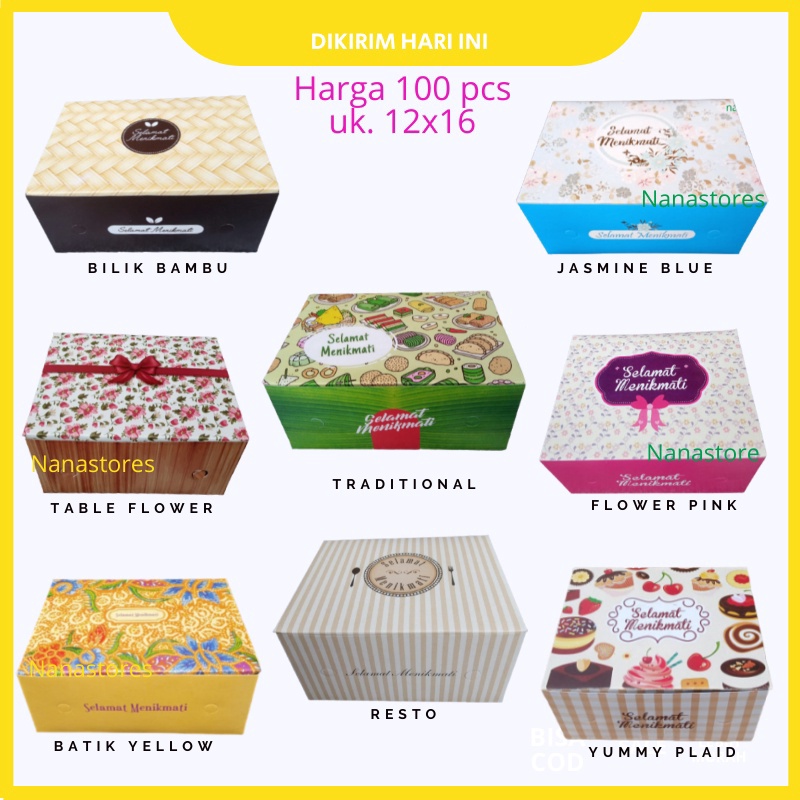 

1 Pcs Dus Kue Ukuran 12x16 Snack Box Dus Snack Dus Kue Basah