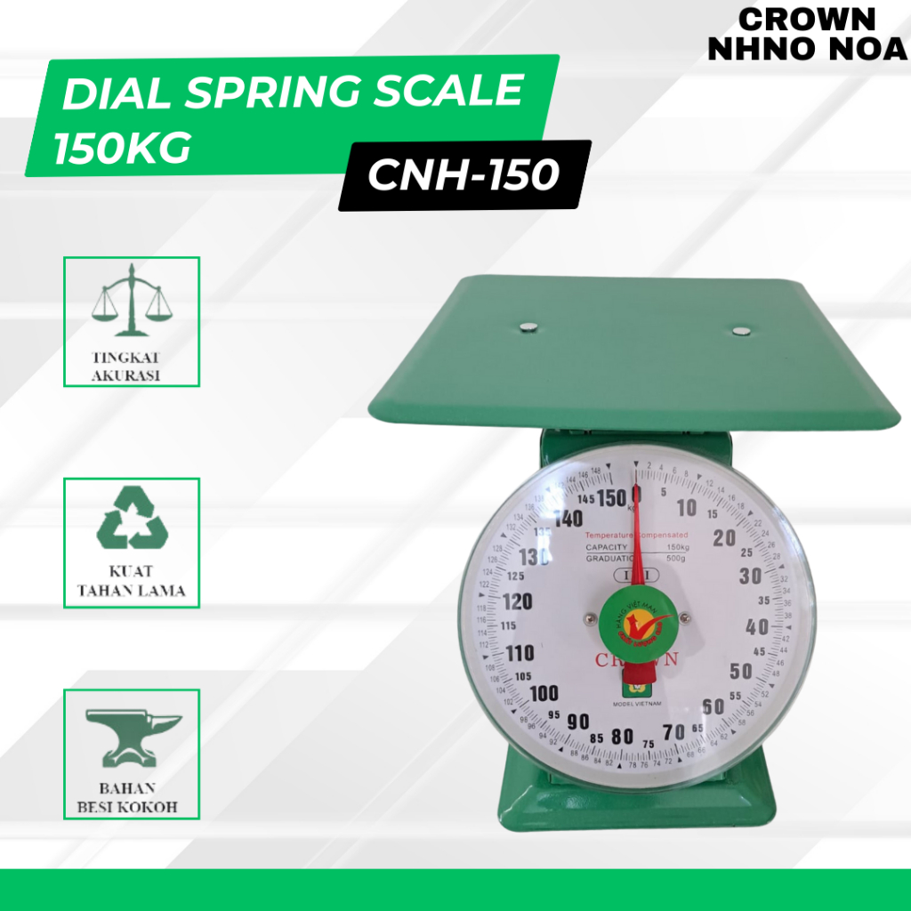 Timbangan Manual Jarum CROWN NON HOA VIETNAM 20Kg 30Kg 60Kg 100Kg 150Kg Spring Dial Scale Besi Plat 