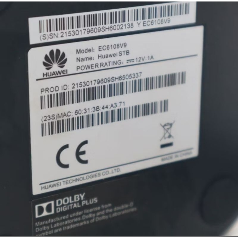 STB HUAWEI EC6108V9 ORI