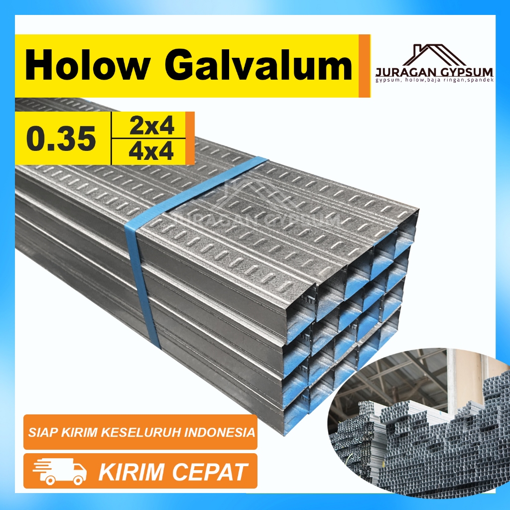 Holow Galvalum 0.35 4x4 2x4  / hollow Gypsum 0.35mm / holo Plafon 0,35 mm / 0,35 - 0,4