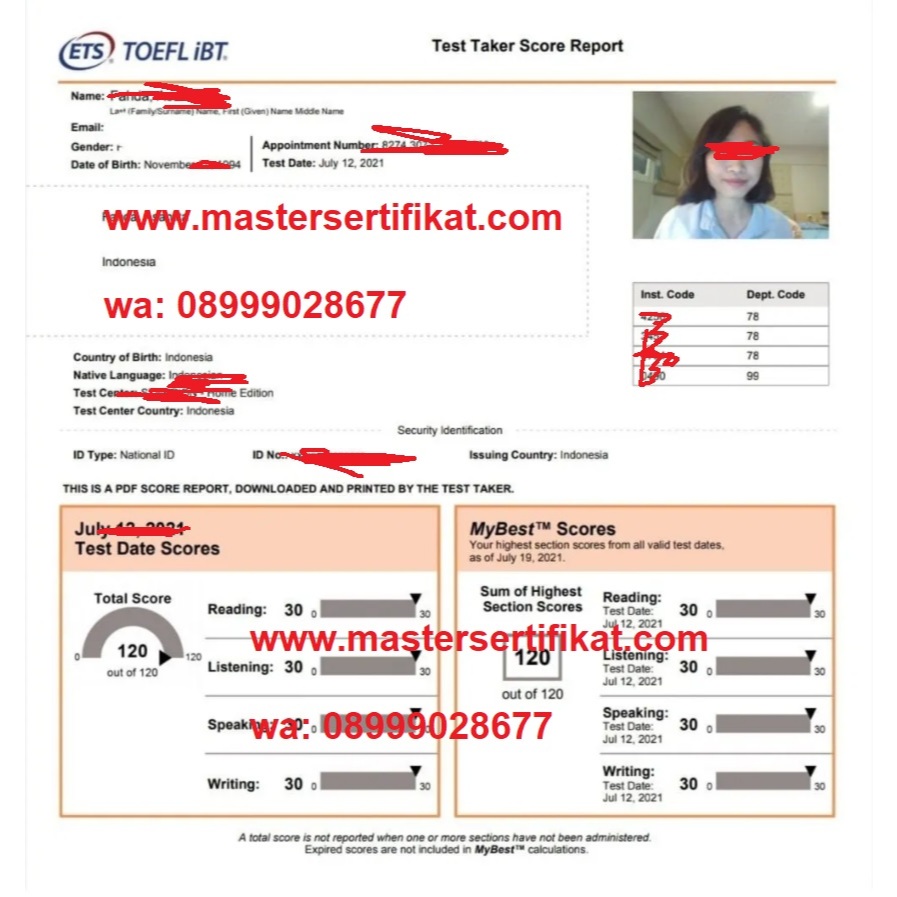

TOEFL IBT ETS ONLINE INSTAN JADI