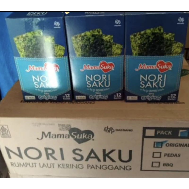 

Mamasuka Nori Saku Rumput Laut 24 gr @2 gr Isi 12 Sachet/Box