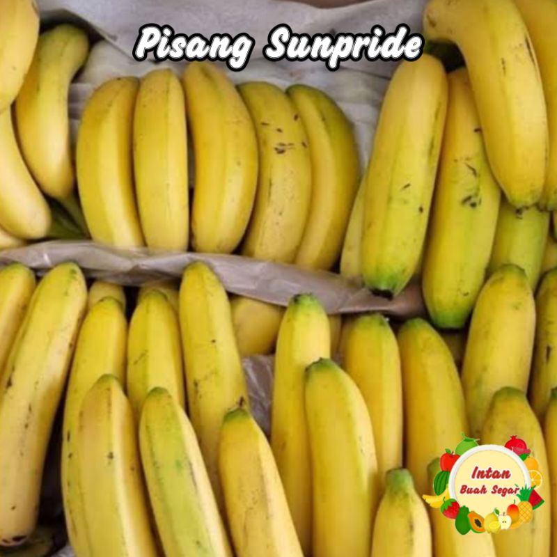 

BUAH PISANG SUNPRIDE FRESH 1 KG MANIS SIAP MAKAN / BUAH PISANG CAVENDISH SUNPRIDE/ PISANG IMPORT / BUAH PISANG SEGAR