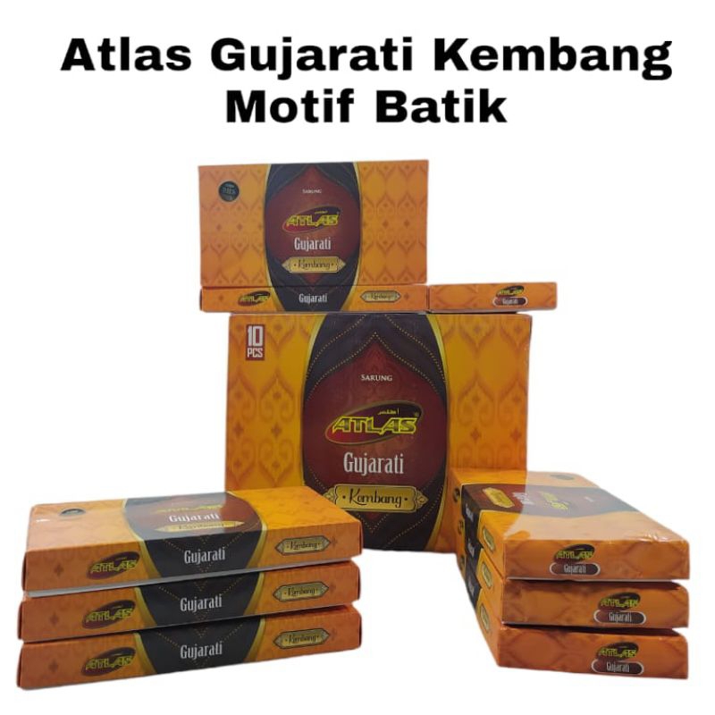 Sarung Atlas Gujarati Kembang Motif Batik Ecer Grosir SN