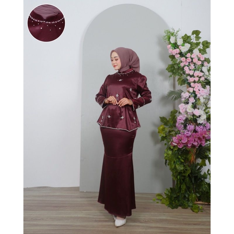 Set tunik kurung Payet manual // Set tunik rok duyung model kekinian // Set tunik payet wisuda