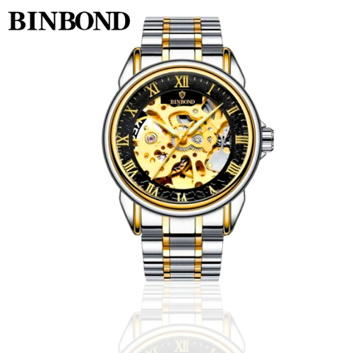 Jam Tangan Pria BINBOND 8866 Otomatis tahan air steinless steel watches arloji mewah