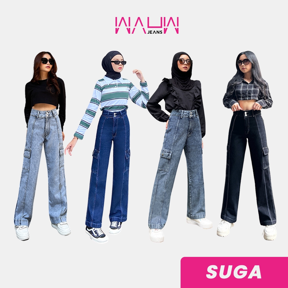 WAUW - SUGA Highwaist Basic Cargo Jeans Cat. 1