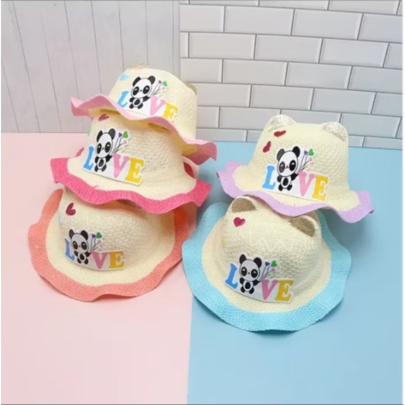topi pantai anak import perempuan