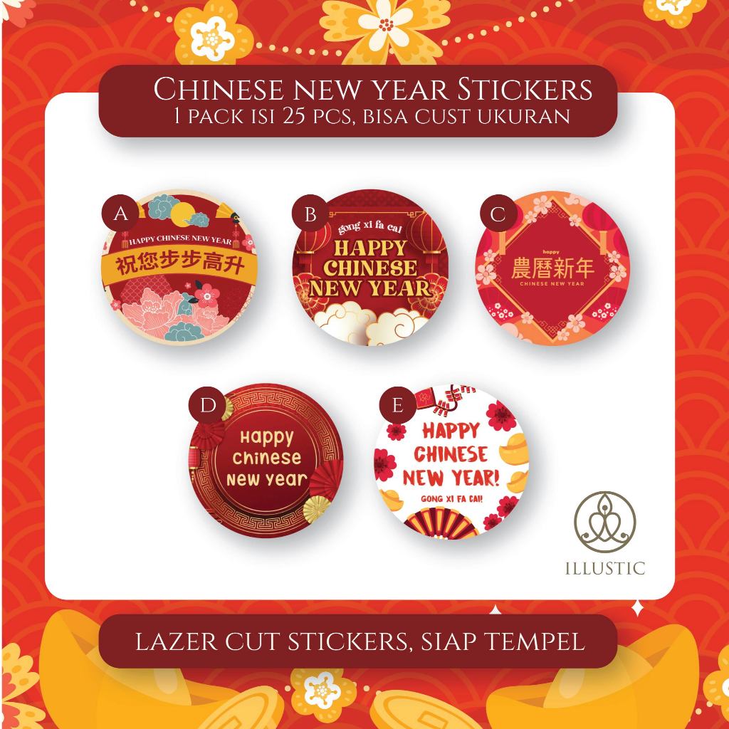

Chinese New Year Sticker / CNY Sticker Hampers Imlek Cap Go Meh 2025