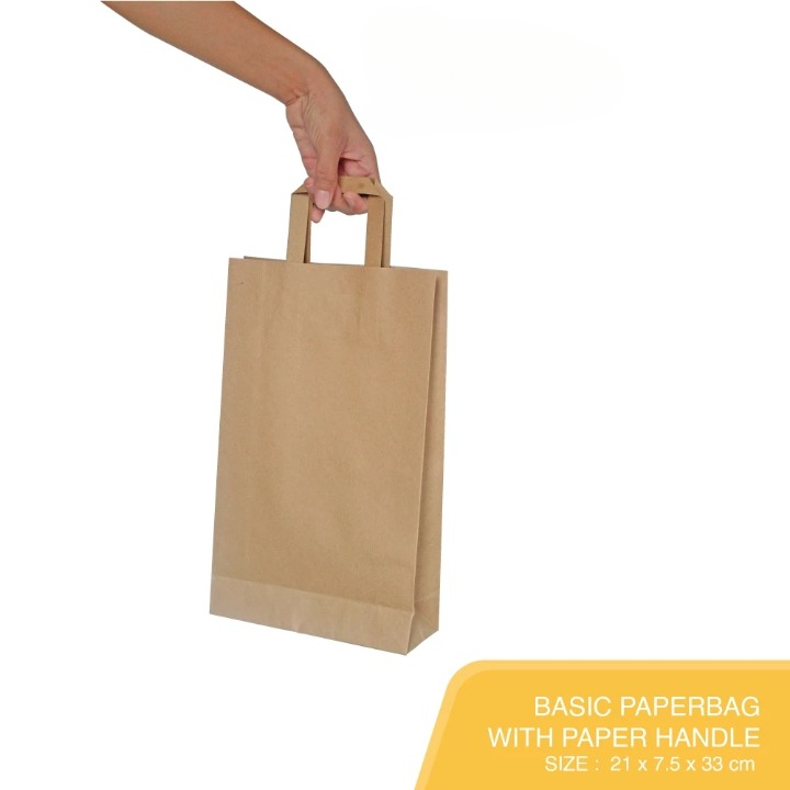 

(10pcs) paperbag goodiebag brown kraft basic paperbag with handle tas kado kemasan bungkus kado