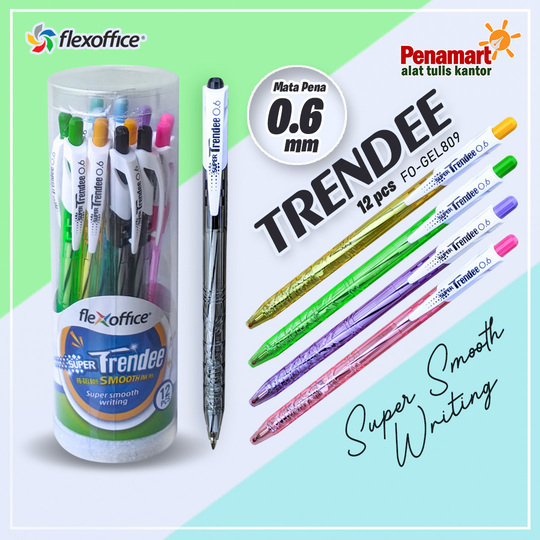 

FLEXOFFICE - Bolpen/Pen/Pena/Pulpen Trendee Gel Pen 0.6 mm FO-Gel809 (FO-017)