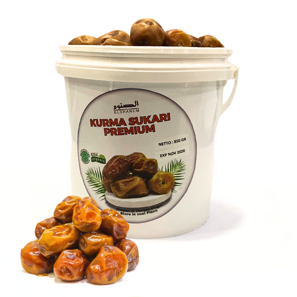 

Kurma Sukari Premium 850gr | Kurma Sukari Ember Premium | Kurma Madinah Original