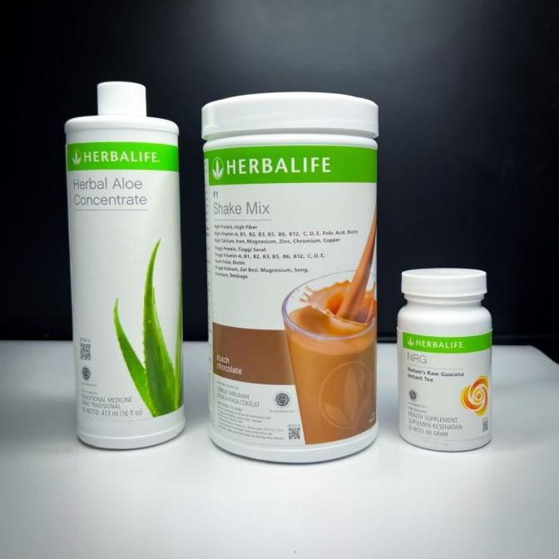 Paket Diet Pemula Herbalife 100% Original_Shake, Aloe, NRG