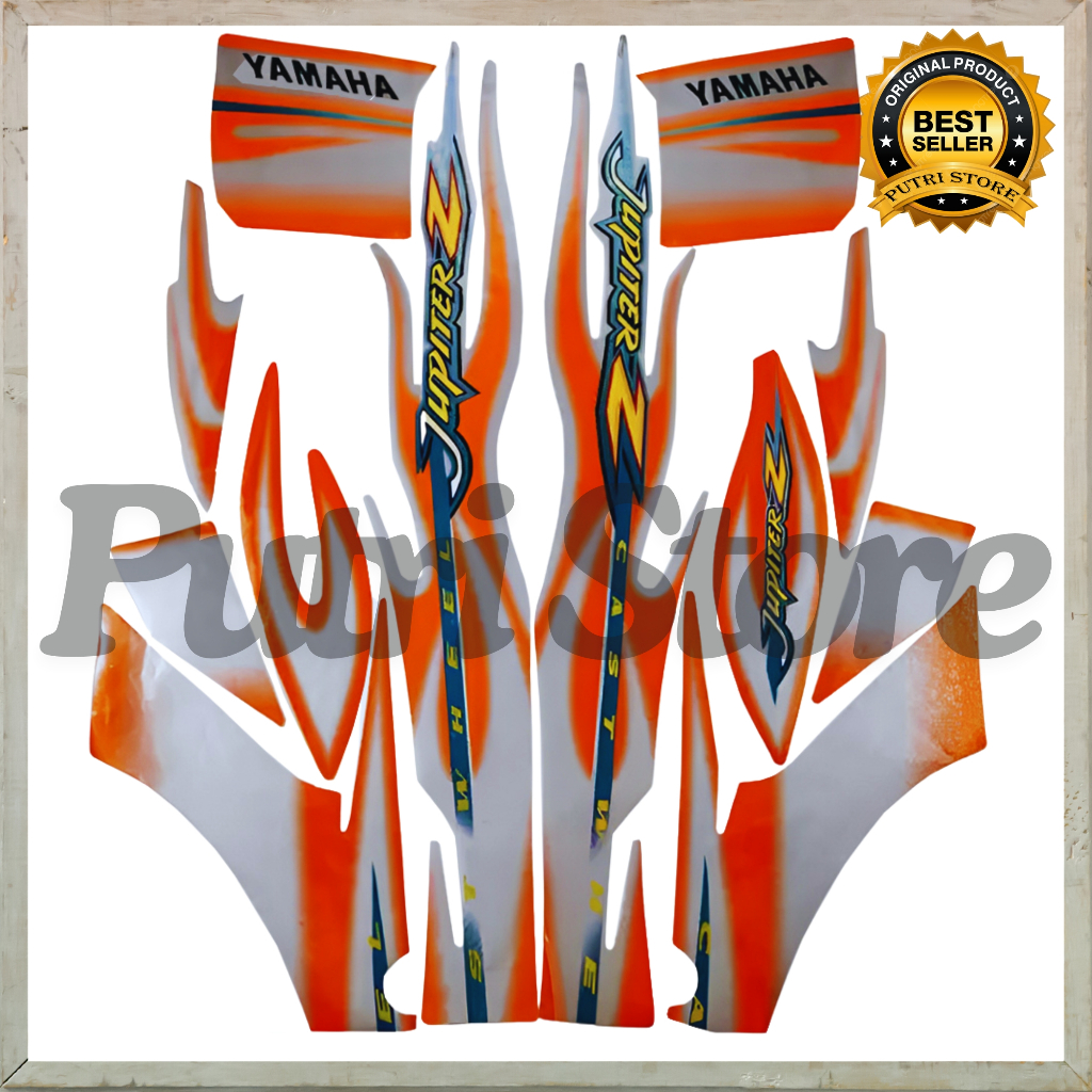 Striping Stiker Yamaha Jupiter Z 2005 Putih Orange List Body Motor Yamaha Jupiter Z Burhan 2005