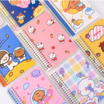 

Buku Catatan Notebook A5 Isi 60 Lembar Buku Diary Aesthetic Motif Kartun Buku Tulis Garis A5 Spiral Murah