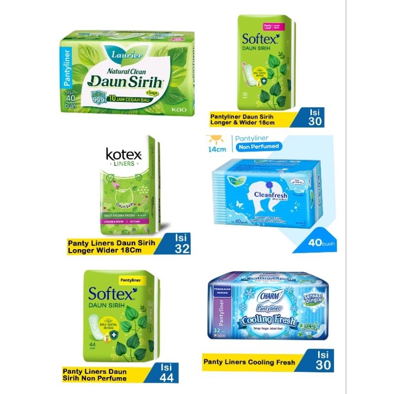 Panty Liners Softex Charm Laurier Kotex